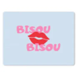 Lippen - Bisou - Blauw muismat rubber klein -3d