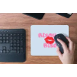 Lippen - Bisou - Blauw muismat rubber klein -toetsenbord