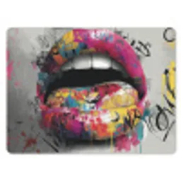 Lippen - Graffiti - Expressief muismat rubber klein -3d