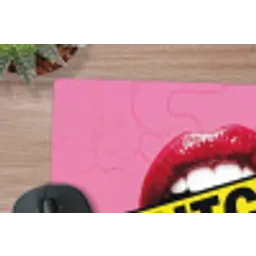 Lippen - Tekst - Kleurrijk muismat rubber klein -closeup