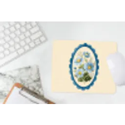Lijst - Bloemen - Lichtblauw - Illustratie muismat rubber klein -witbureau
