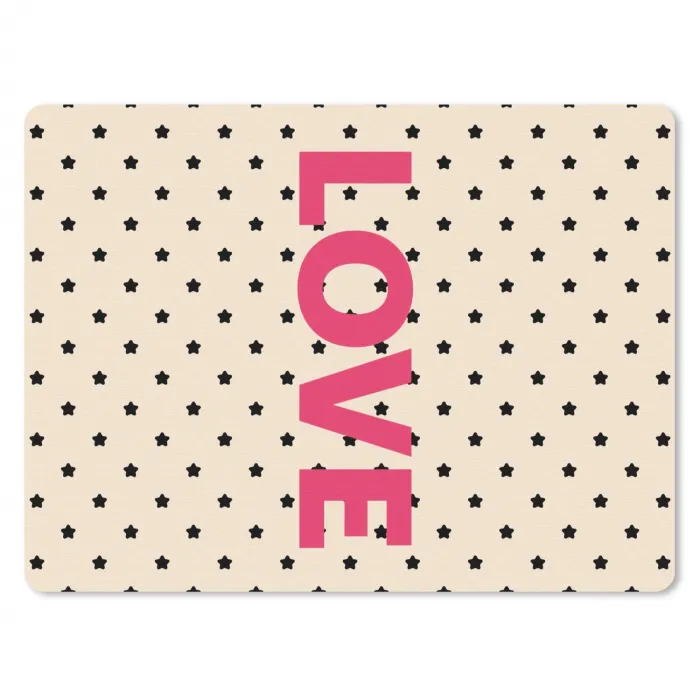 Love - Stippen - Roze muismat rubber klein -3d