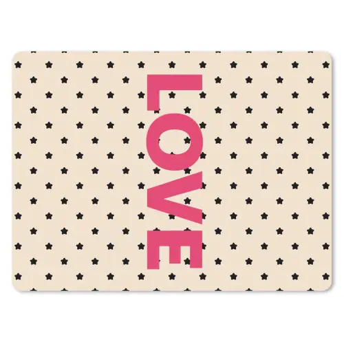Love - Stippen - Roze muismat rubber klein -3d