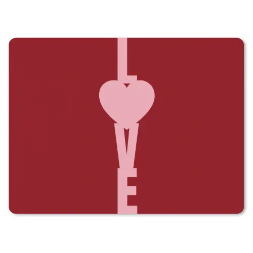 Love - Hart - Rood muismat rubber klein -3d