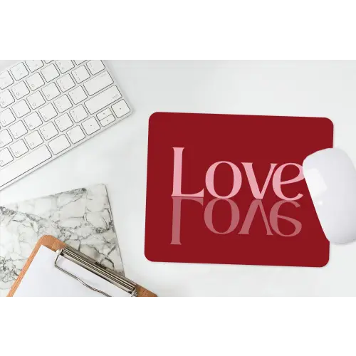 Love - Spiegeling - Rood muismat rubber klein -witbureau
