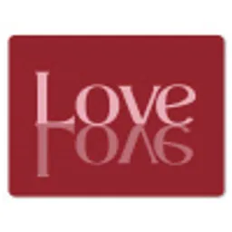 Love - Spiegeling - Rood muismat rubber klein -3d
