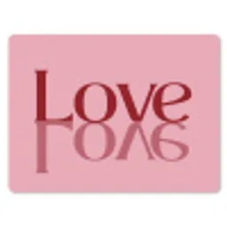 Love - Roze - Spiegeling muismat rubber klein -3d