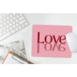 Love - Roze - Spiegeling muismat rubber klein -witbureau