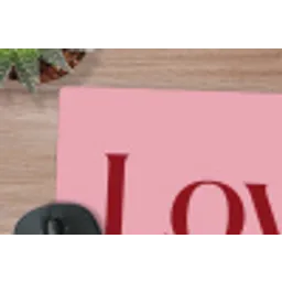 Love - Roze - Spiegeling muismat rubber klein -closeup