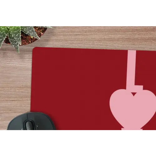 Love - Rood - Blokletters muismat rubber klein -closeup