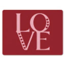 Love - Rood - Hatjes muismat rubber klein -3d