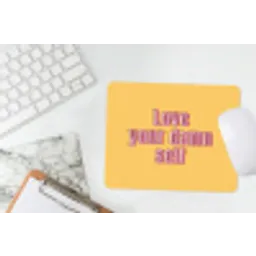 Love yourself - Roze - Geel muismat rubber klein -witbureau