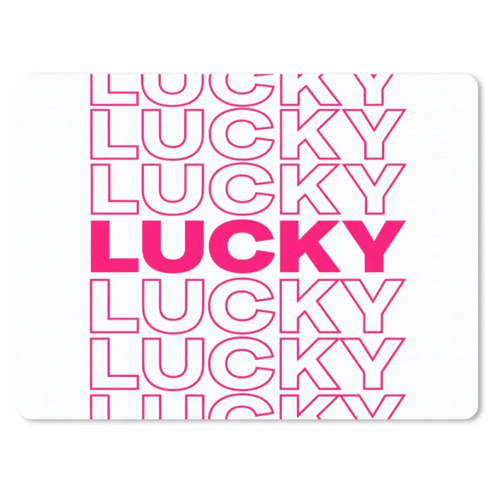 Lucky - Roze - Patroon muismat rubber klein -3d