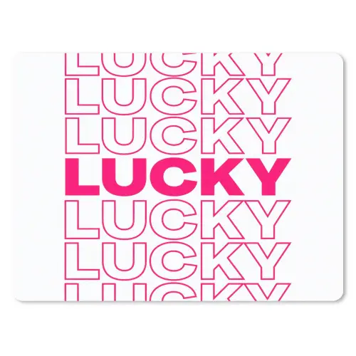 Lucky - Roze - Patroon muismat rubber klein -3d