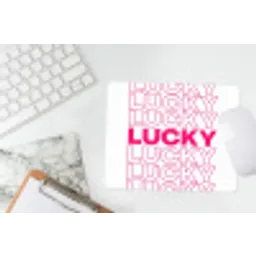 Lucky - Roze - Patroon muismat rubber klein -witbureau
