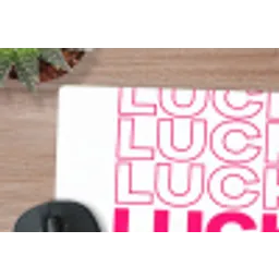Lucky - Roze - Patroon muismat rubber klein -closeup
