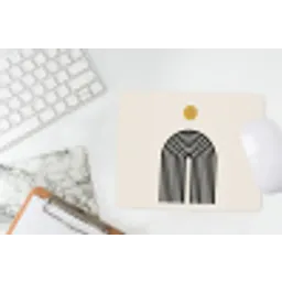 Minimalistisch - Zwarte boog - Gouden cirkel muismat rubber klein -witbureau