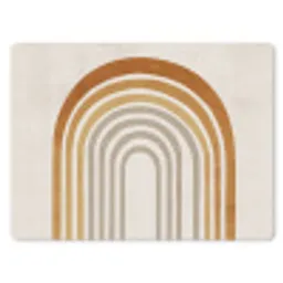 Minimalistisch - Boog - Lijnen - Beige muismat rubber klein -3d