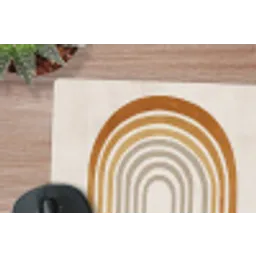 Minimalistisch - Boog - Lijnen - Beige muismat rubber klein -closeup