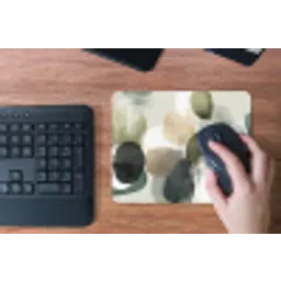 Minimalistisch - Cirkels - Penseelstreken - Beige muismat rubber klein -toetsenbord