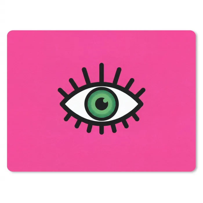 Minimalistisch - Oog - Roze muismat rubber klein -3d