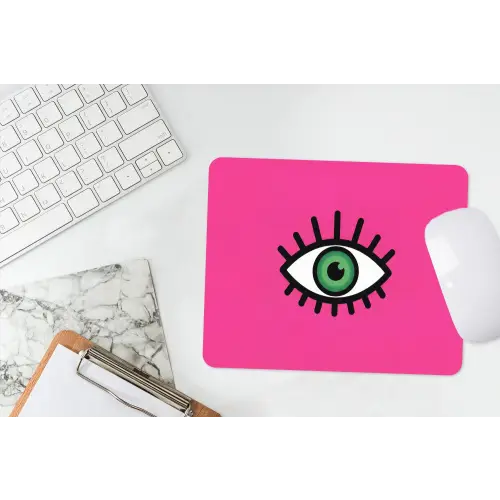 Minimalistisch - Oog - Roze muismat rubber klein -witbureau