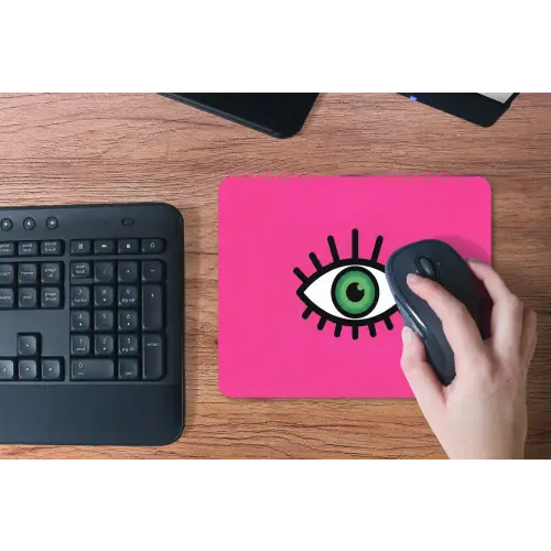 Minimalistisch - Oog - Roze muismat rubber klein -toetsenbord