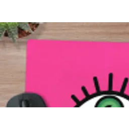 Minimalistisch - Oog - Roze muismat rubber klein -closeup