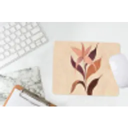 Minimalistisch - Bloem - Bladeren - Beige muismat rubber klein -witbureau