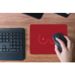 Minimalistisch - Lijnillustratie - Rood muismat rubber klein -toetsenbord