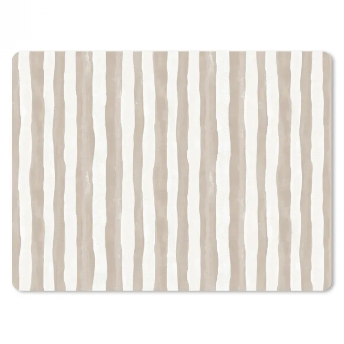 Minimalistisch - Strepen - Beige muismat rubber klein 262 -3d