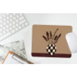 Minimalistisch - Vaas - Bloemen - Bruin muismat rubber klein -witbureau
