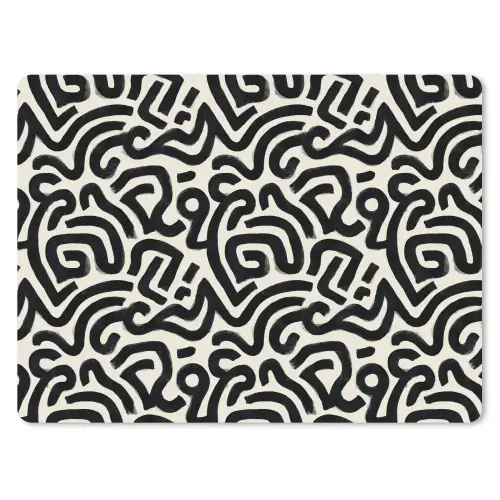 Modern - Abstract - Zwart muismat rubber klein 262 -3d