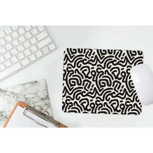 Modern - Abstract - Zwart muismat rubber klein 262 -witbureau