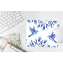 Modern - Vogels - Delfts - Blauw muismat rubber klein -witbureau