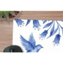 Modern - Vogels - Delfts - Blauw muismat rubber klein -closeup