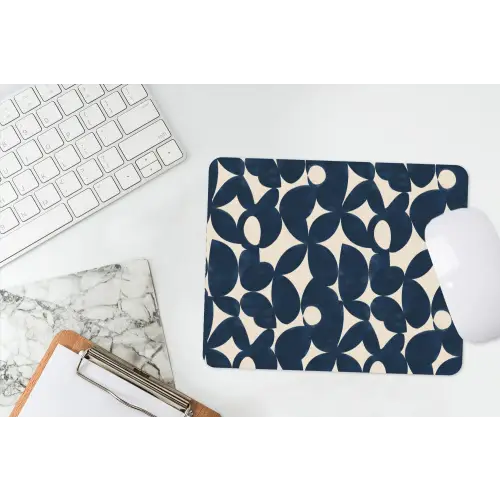 Modern - Geometrisch - Blauw muismat rubber klein 262 -witbureau