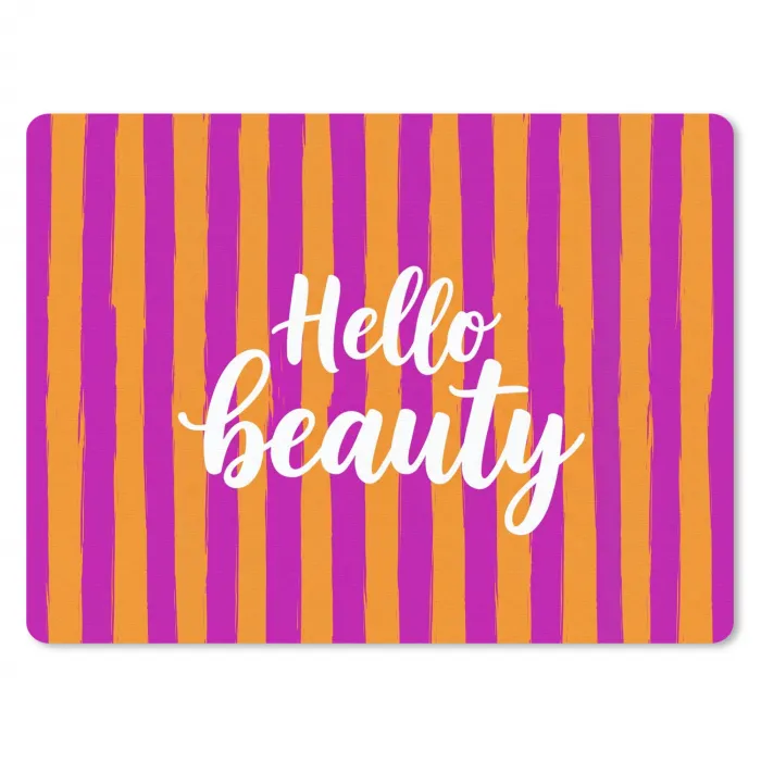 Modern - Hello - Oranje muismat rubber klein -3d