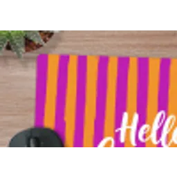 Modern - Hello - Oranje muismat rubber klein -closeup