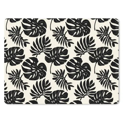 Modern - Monstera - Zwart muismat rubber klein 262 -3d