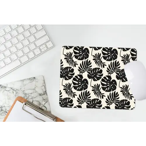 Modern - Monstera - Zwart muismat rubber klein 262 -witbureau