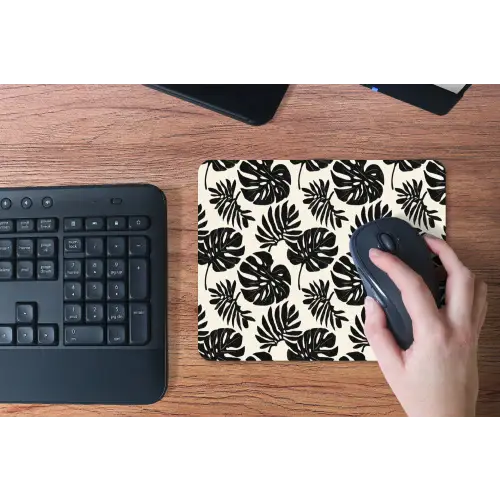 Modern - Monstera - Zwart muismat rubber klein 262 -toetsenbord