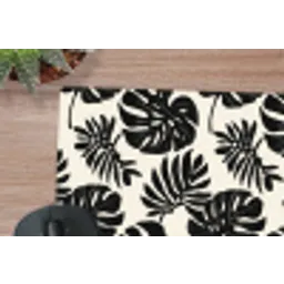 Modern - Monstera - Zwart muismat rubber klein 262 -closeup