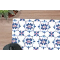 Modern - Patroon - Blauw - Roze muismat rubber klein 262 -closeup