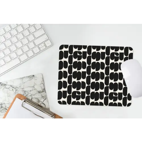 Modern - Patroon - Zwart muismat rubber klein 262 -witbureau