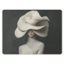 Modern - Vrouw - Hoed muismat rubber klein -3d