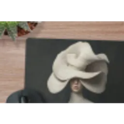 Modern - Vrouw - Hoed muismat rubber klein -closeup