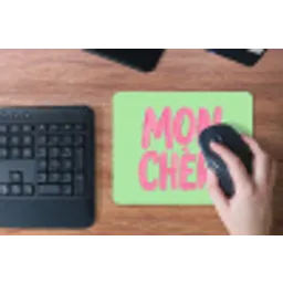 Mon cheri - Groen - Roze muismat rubber klein -toetsenbord