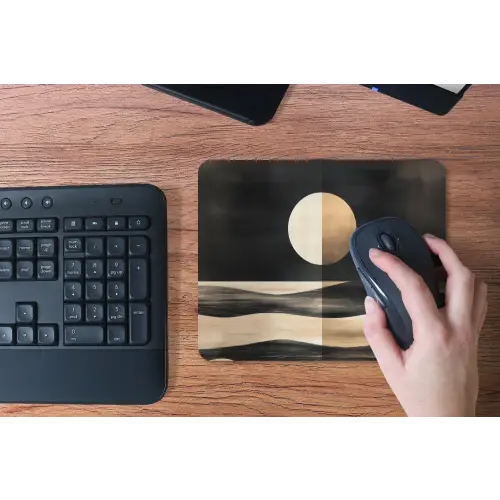 Maan - Cirkel - Goud muismat rubber klein -toetsenbord