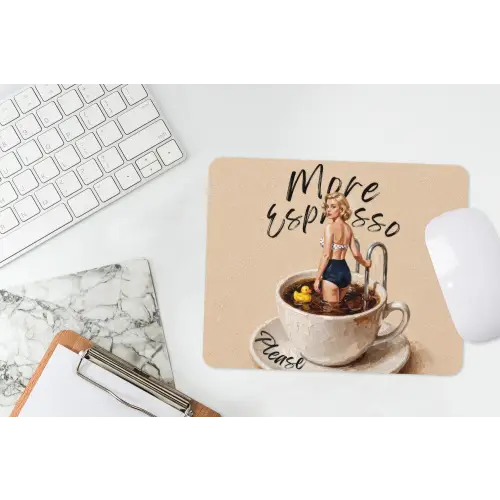 More espresso - Koffie - Eend muismat rubber klein -witbureau